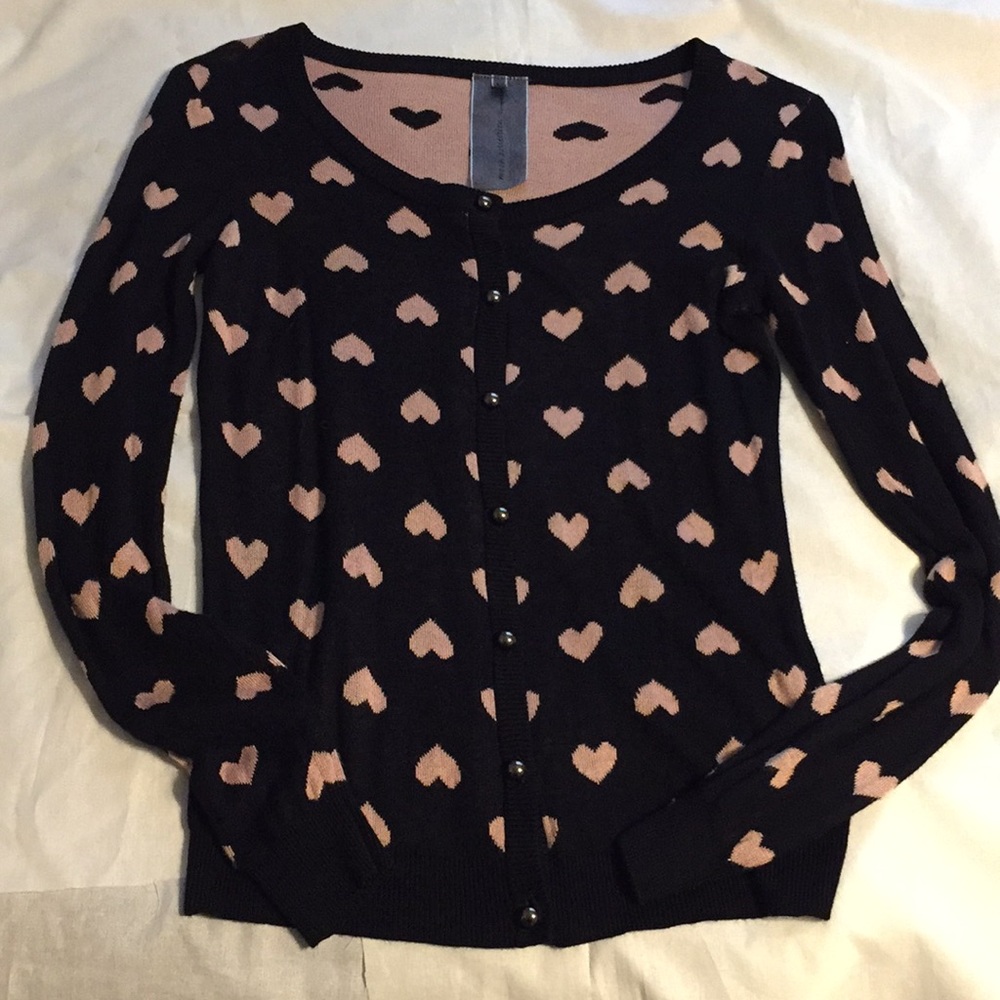 Black and pink hearts cardigan